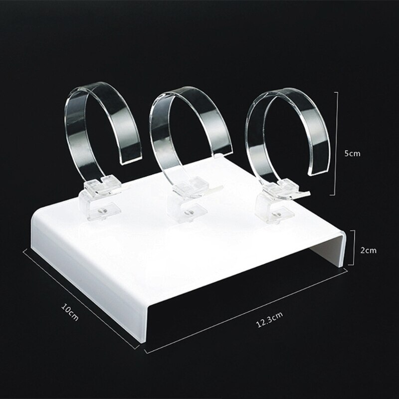 Watch Display Rack Jewelry Holder Three Watches Acrylic Showcase Clear Stand