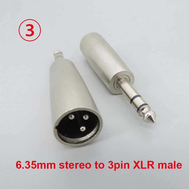 1pc audio Metal Microphone 3pin XLR Male female To 1/4" 6.35mm 6.5 Mic mono RCA male female Stereo Transform Converter Adapter: Lavender