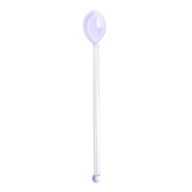 Colored Glass Mixing Spoons Transparent Glass Spoons For Home Fruit Juice Coffee Iced Beverage Mixing Spoons Tableware: 04