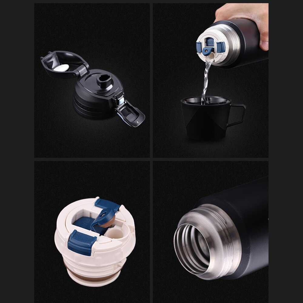 Thermosfles met geïsoleerde roestvrijstalen lekvrije waterbeker met dubbele wandisolatie