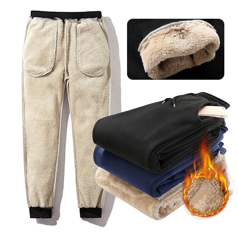Mannen Dikke Fleece Thermiek Broek Outdoor Winter Warm Casual Broek Joggers Sport ASD88