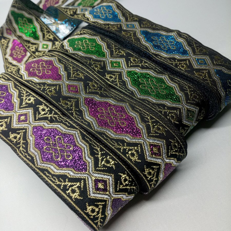 Jacquard Gewebt Band Streifen Ethnischen Gürtel 32mm Breit 7 Hof Hund Gurtband DIY trimmen