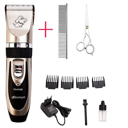 Rechargeable Pet Cat Dog Hair Trimmer Grooming Kit Horse Electrical Clipper Shaver Set Haircut Machine: EU with regular kit