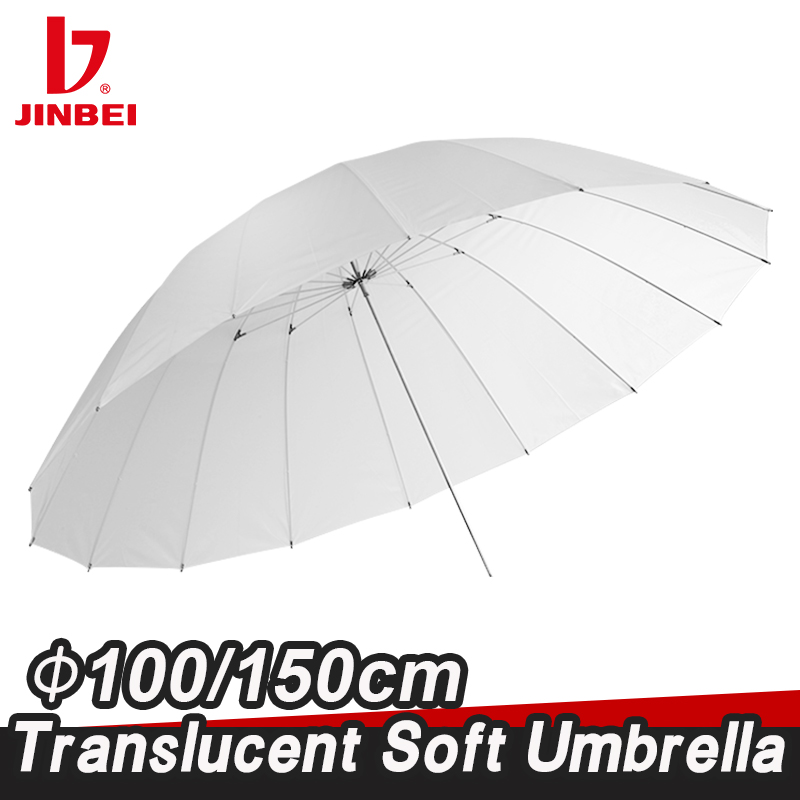 Jinbei 100/150Cm 40 &#39;&#39;/60&#39;&#39; Doorschijnende Zachte Paraplu Witte Diffuser Fotografie Studio Apparatuur Voor Flash strobe Verlichting