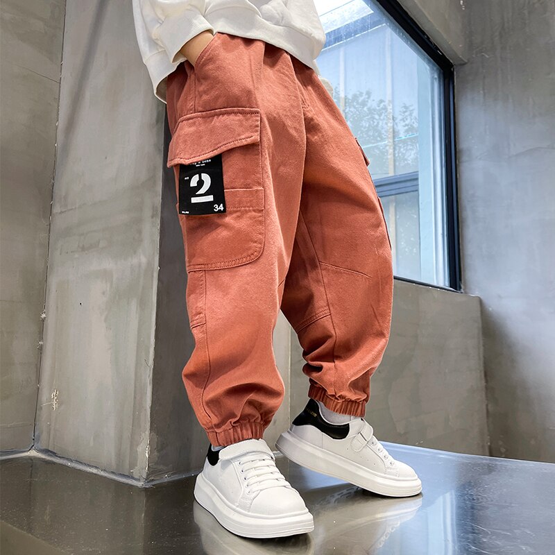 Pantalones deportivos para niños grandes, ropa de chándal informal de cintura elástica para adolescentes, 8, 10, 12 y 14 años, LX38