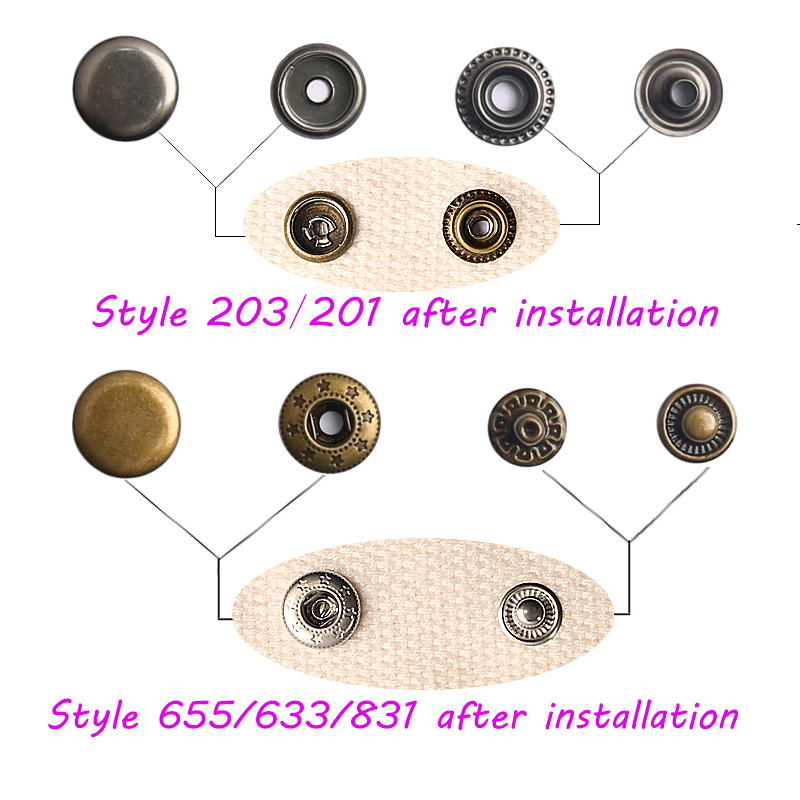 20sets/pack 10-15mm Metal Snap Buttons Sewing Accessories Botones Snaps Button For Clothing bags Leather Pressure Snap Fasteners
