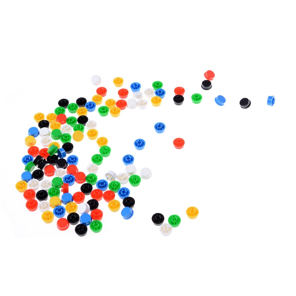 20pcs/lot Random Color Tactile Button Caps Plastic Cap Hat For 6*6 Tactile Push Button Switch Lid Cover