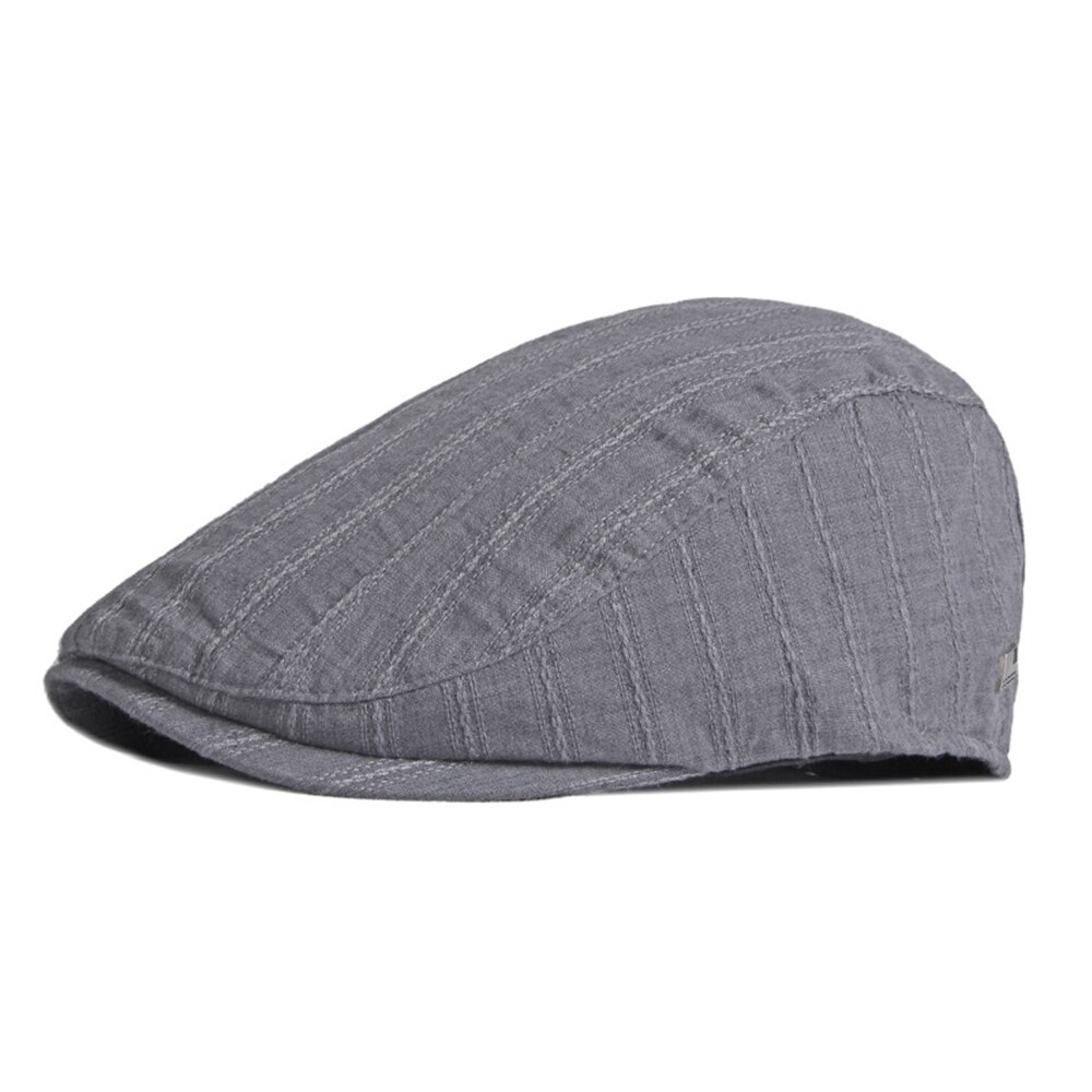 Chapeau plat blanc en coton pour hommes et femmes, béret irlandais, casquette de livreur, léger, unisexe, pilote, lierre, Boina d&#39;été: Dark Gray