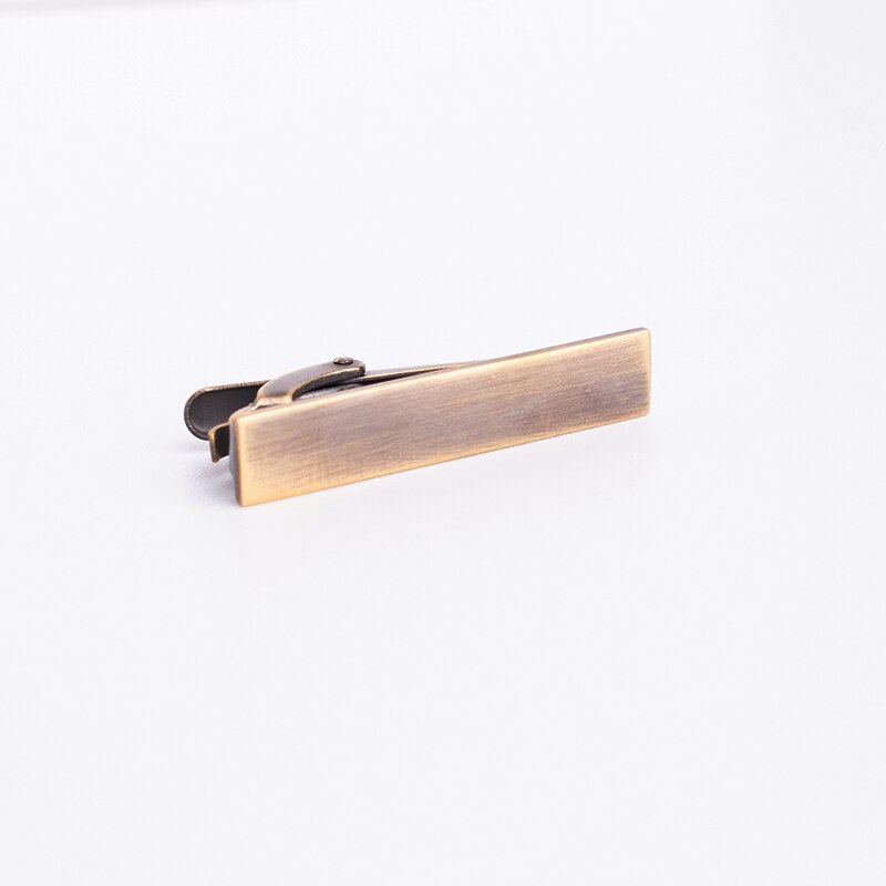 Classic Matte Gold Black Tie Bar Men Jewelry Simple Brushed Smooth Tie Clip Clasp Copper Tie Pin Business: 150996