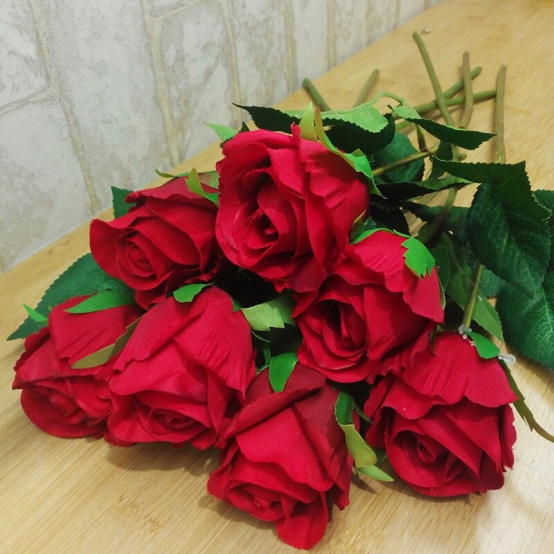 ¡Gran venta! flores rosas artificiales, bonita seda pequeña, rosas blancas, decoración para bodas, suministros para fiestas, flores artificiales