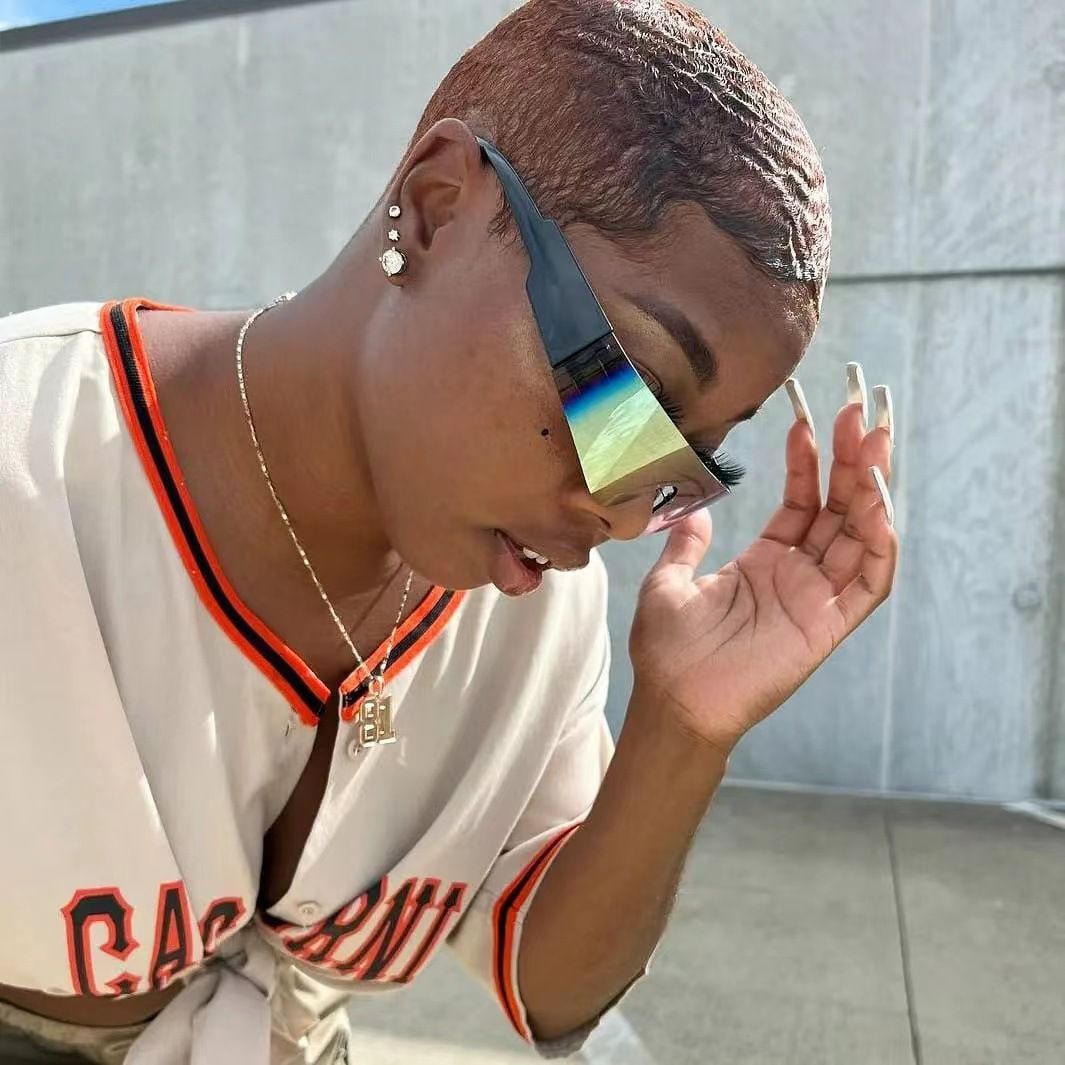 Gafas de sol Punk de una pieza para ciclismo, gafas de sol con espejo Y2K para mujer, gafas envolventes de los años 2000, gafas de
