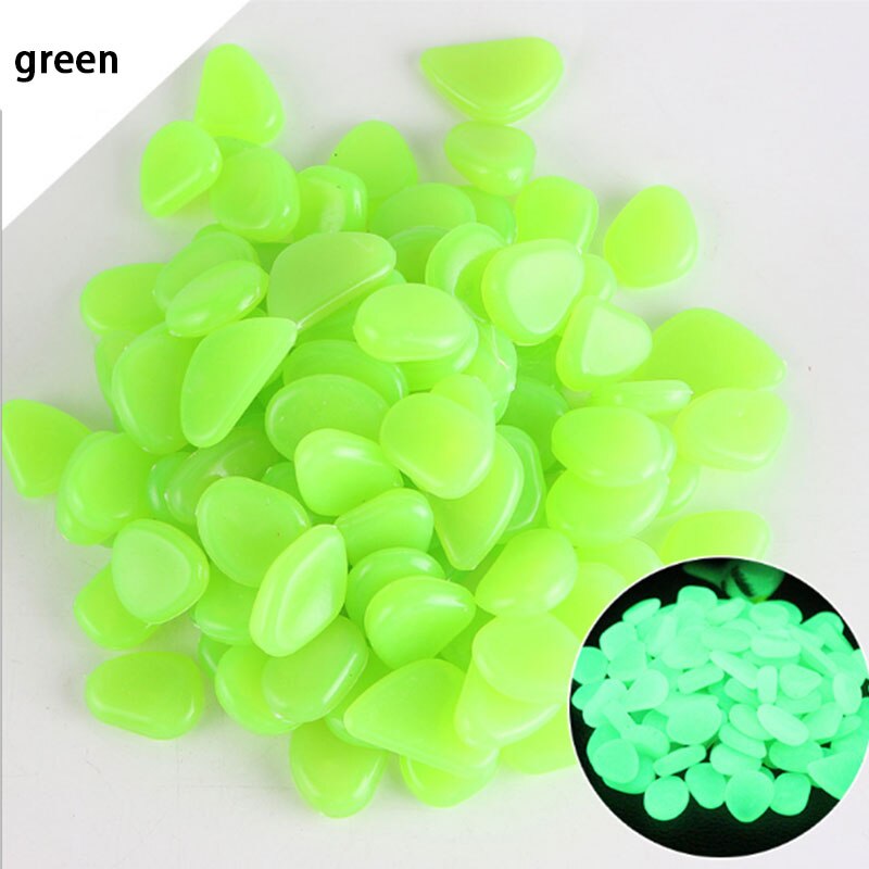Garden Decoration 50Pcs Glow Stone for Jardin Garden Pebbles Glow Stones Rocks for Park Path Patio Lawn Decor Luminous Stones: Green