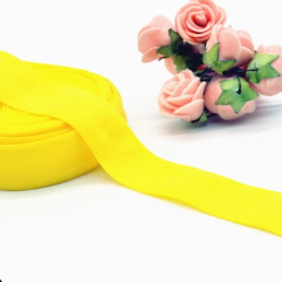 20mm Fold Over Rubber Band Multirole Fabric Spandex 2cm Elastic Bands Tape Garment For Pants Sewing Accessories 5yards: yellow 5yards