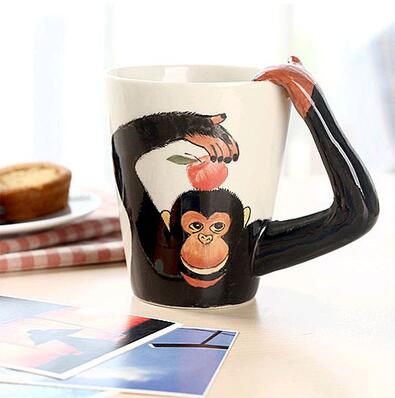 Tasse de peinture 3D d'animaux créative | Tasse en céramique tasse de café tasse de bière avec cookies 300-400ML, Copo bardak xicara amusant,: 8