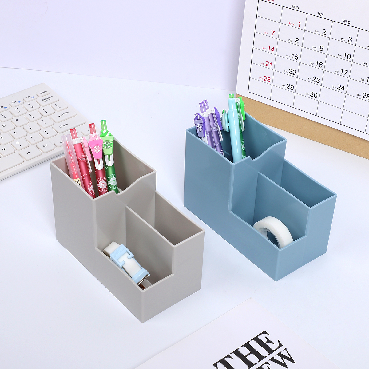 JIANWU – porte-stylo multifonction 1pc, boîte de rangement des débris de bureau, accessoires de bureau mignons, organisateur de bureau kawaii