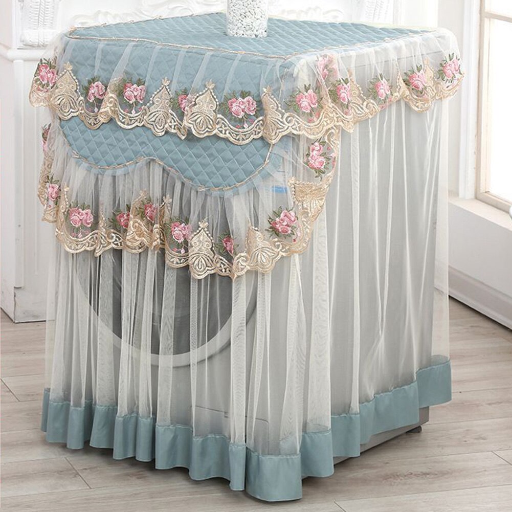 Protection Accessories Dryer Full Washable Waterproof Multifunctional Decorative Home Lace Solid Anti Dust Washing Machine Cover