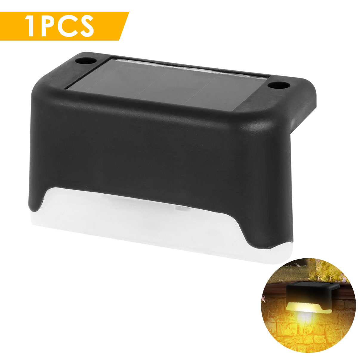 Warmweiß Solar- Zaun Lampe LED Solar- Schritt Lampe draussen Schritt Licht wasserdichte Garten Dekor Lampe für Terrassen treppe Geländer Weg