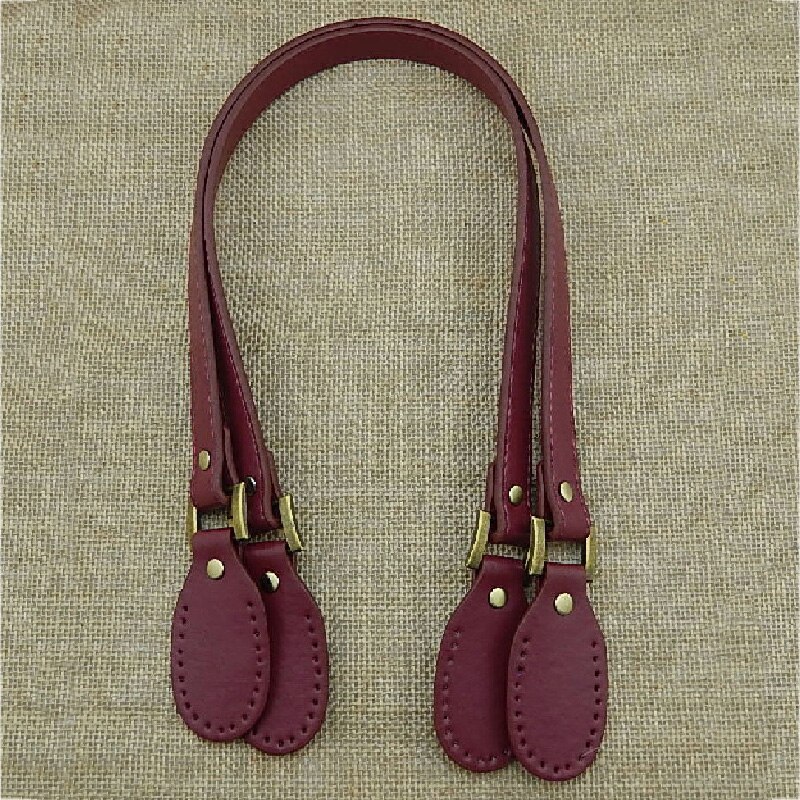 1 Pair Leather bag Handles 58cm Bag Belt Accessories For Bags DIY Replacement Bag Handles Purse Strap Handbag Strap Bag strap: wine red