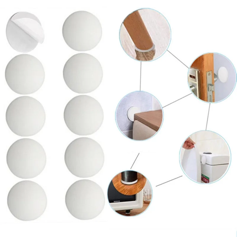 6/1pc Self Adhesive door stopper sticker invisible round Silicone Pad Door Handle Bumper Wall Shield Cushion Furniture Protector