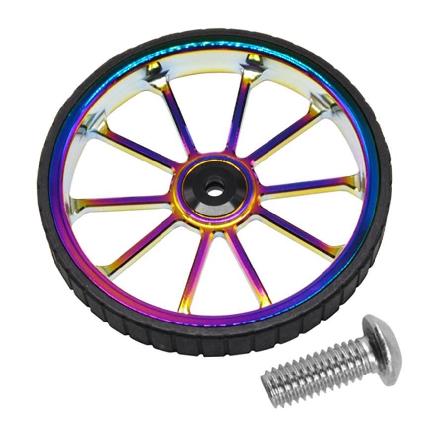 Litepro Falten Fahrrad 100MM Durchmesser Große Einfache Rad Verlängerung Stange Teleskop Legierung Schieben Räder Für Brompton Birdy Fahrrad: 1pc bunt