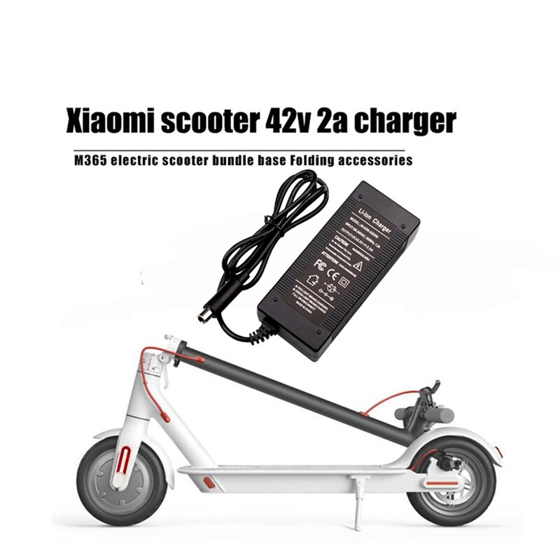 Chargeur de batterie pour vélo électrique, recharge lithium, accessoire de roue d&#39;équilibre, outillage monocycle/hoverboard, adaptable avec Xiaomi M365, 36/42V 2A