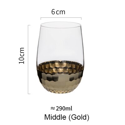 Nordisk rose guldbelægning glas kop guldvin kop juice vinglas håndlavet sund drik krus te morgenmad kop 10oz: Guld m