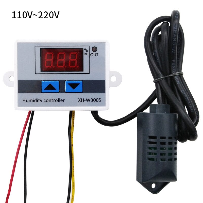 Temperature Controller Thermostat Humidistat with Sensor Temperature and humidity controller Digital Humidity Controller: 110-220V