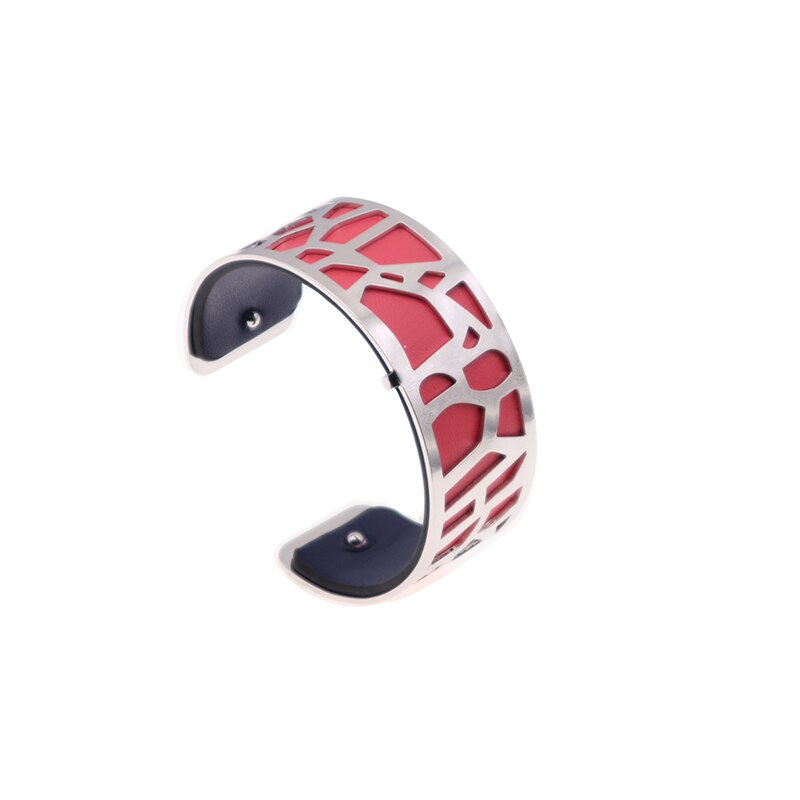 Sølvfarvet giraf manchet armbånd udskifteligt hul cuir læder armbånd bijoux armbånd argent til kvinder: Wz0211