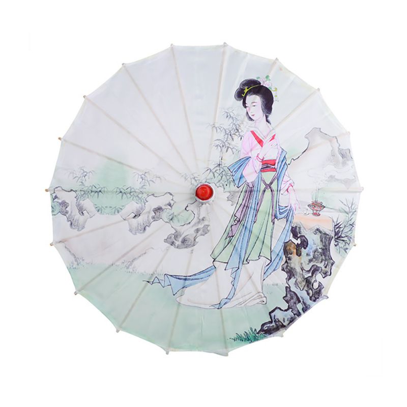 Paraguas artístico de tela de seda china, sombrilla decorativa de estilo clásico, papel de aceite pintado,: A5