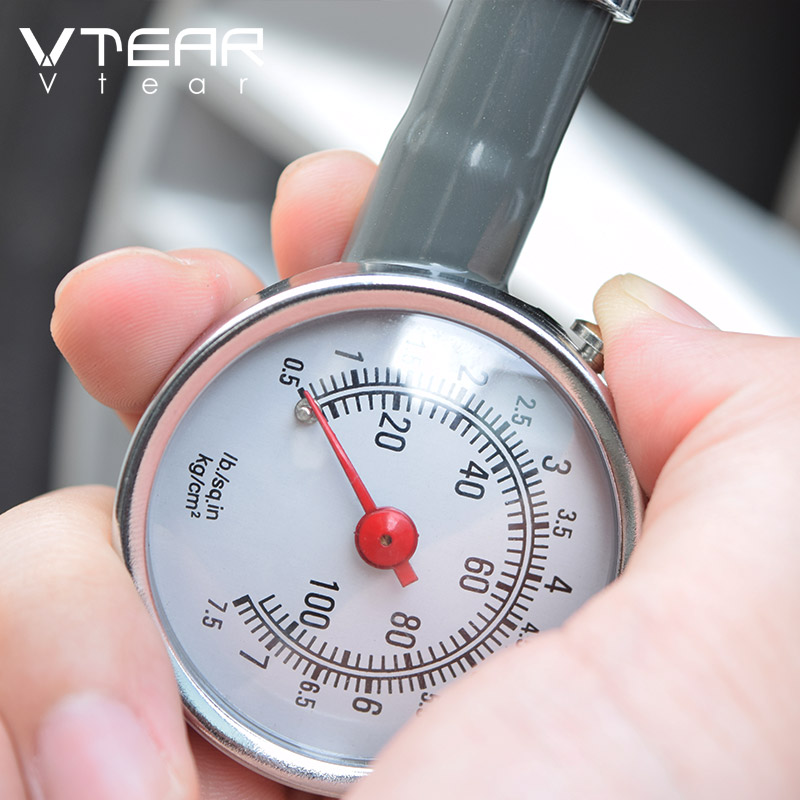 Vtear universal car tire air pressure gauge auto metal tester high precision manometer accessories trunk diagnostic car-styling