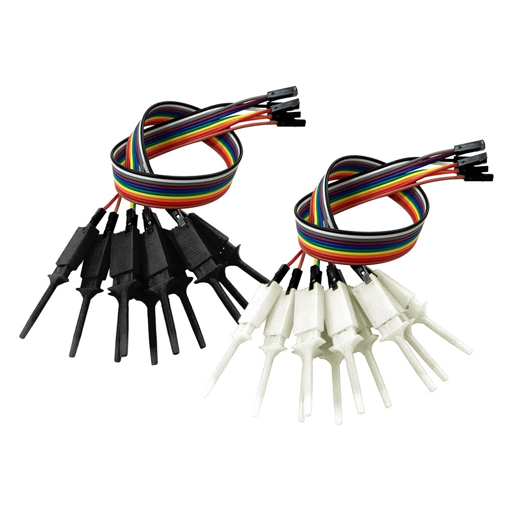 20 Pieces Logic Analyzer Cable Probe Test Hook Clip Line White+Black