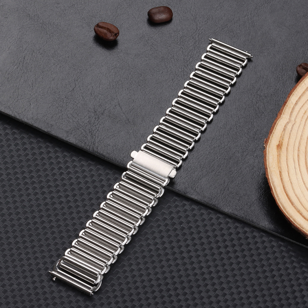 316l klokkereim i rustfritt stål 20mm 22mm bonklip-rem hurtigutløser avtagbar armbånd metall universalrem: 22mm