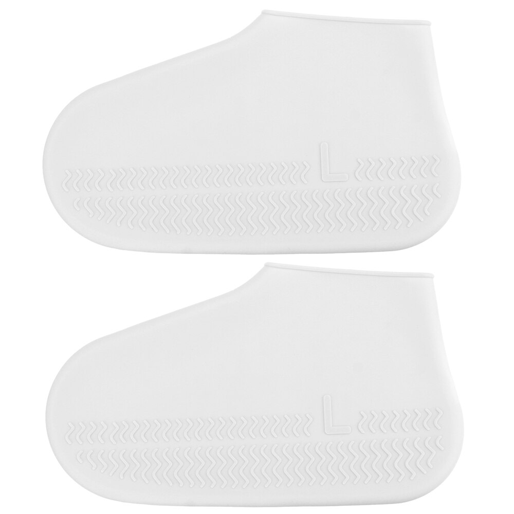 Rubberen Overschoenen Siliconen Regen Schoenen Laarzen Dekken Herbruikbare Waterdicht Antislip S/M/L 1 Paar outdoor Camping: White L