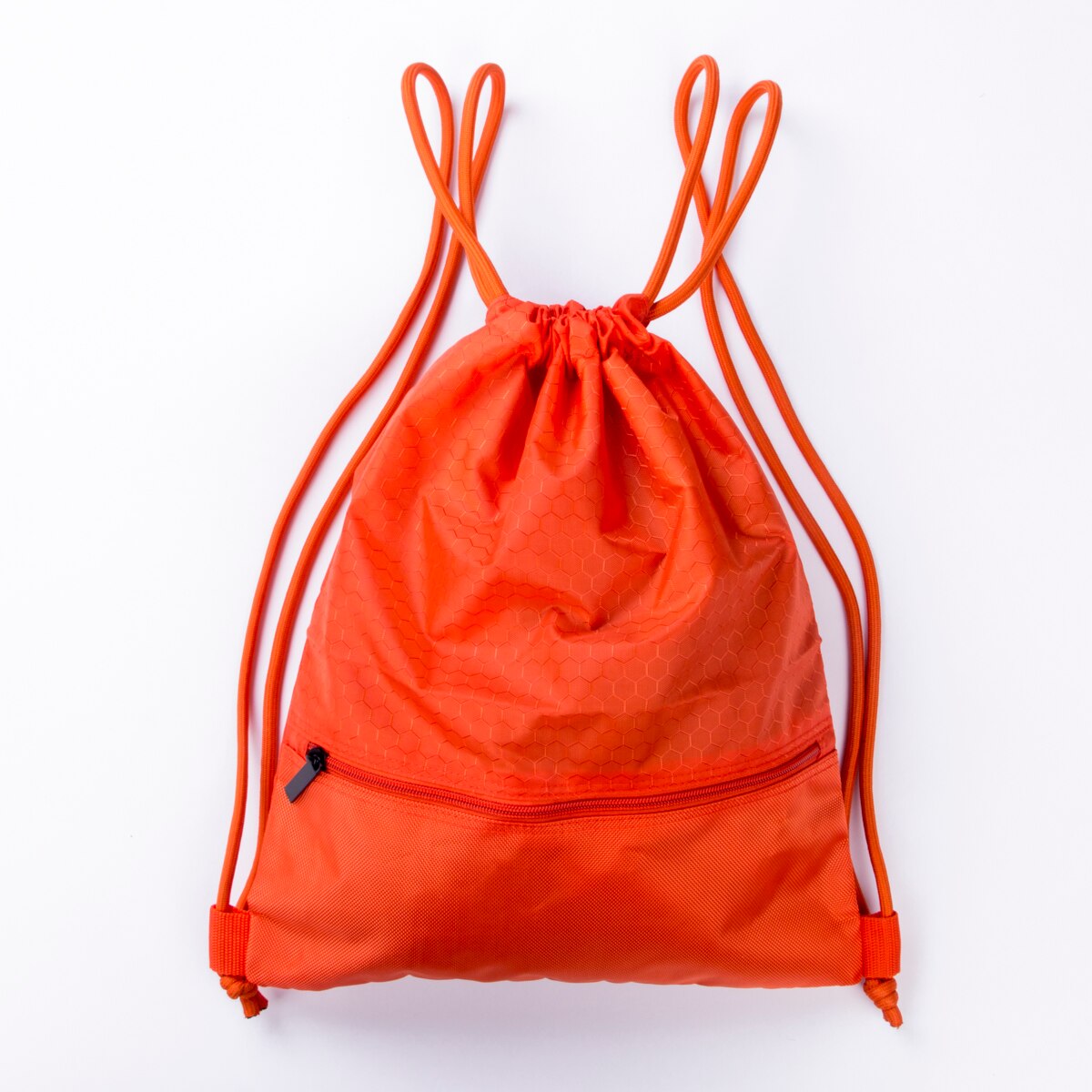 Portable Drawstring Bag Students Backpack Waterproof Sports Riding Backpack Gym Drawstring Shoes Clothes Organizer Pack: Orange