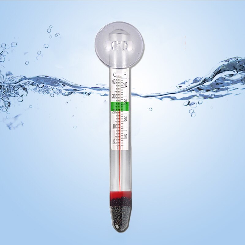 Akvarium termometer nedsænket glas akvarium termometer tilbehør til vandtemperatur måling vandtæt sugekop