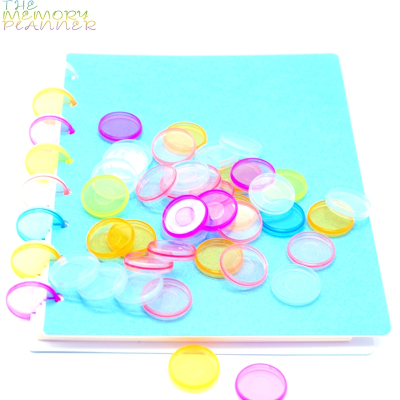 50pcs Fajas 24mm Discbound Planner Notebook Binder Discbound Notebook Binding Discs Binders Plastic Rings Mushroom Disc Binding