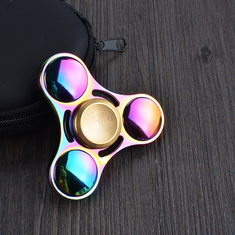 Kleurrijke Regenboog Fidget Spinner Metalen Hand Spinner Ongeveer 5 Minuten Voor Autisme Rotatie Anti Stress Speelgoed Kids Kinderen