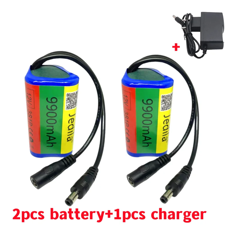 12V Lithium Battery Pack with Protective Plate and Quick Insertion DC5.5 Outdoor Monitoring Solar Street Light Charging Battery: Red