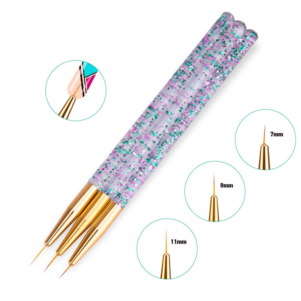 Nail Art Brushes Set 3/5Pcs/set Drawing Carving Painting Pen paiting carving line Manicure Set For nail art Brush Drawing Tool: 02