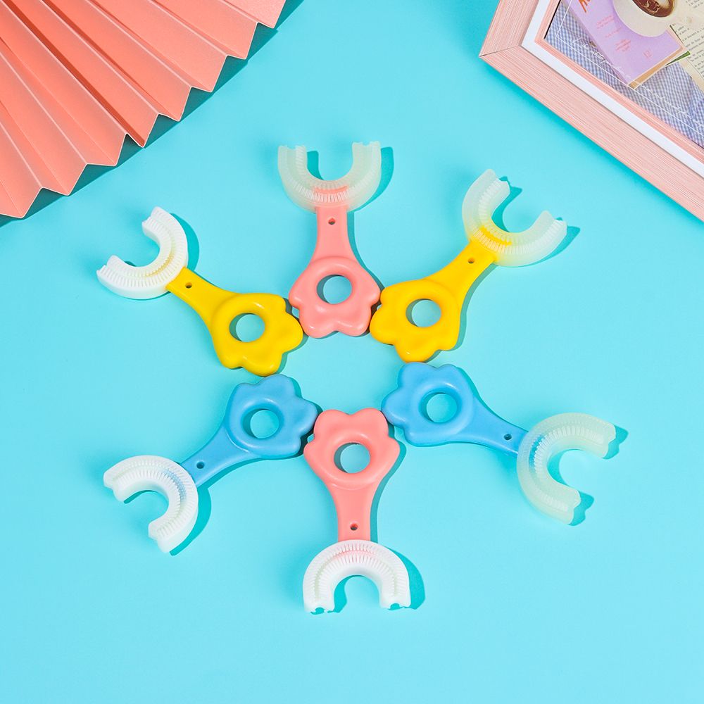 Silicone U-Shape Toothbrushes Kids Manual Toothbrushes Toddler Teeth Cleaning Brushes Oral Care
