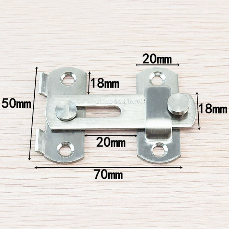 Stainless Steel Home Safety Gate Door Bolt Latch Slide Lock Hardware+Screw