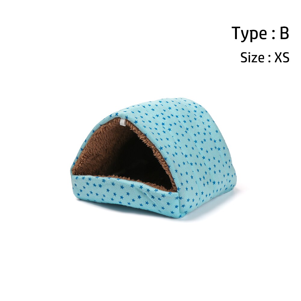 Soft Hamster House Guinea Pig Warm Mat Nest Small Animal Sleeping Bed Winter Comfortable Plush Hamster House Cave Pets Supplies: B-XS