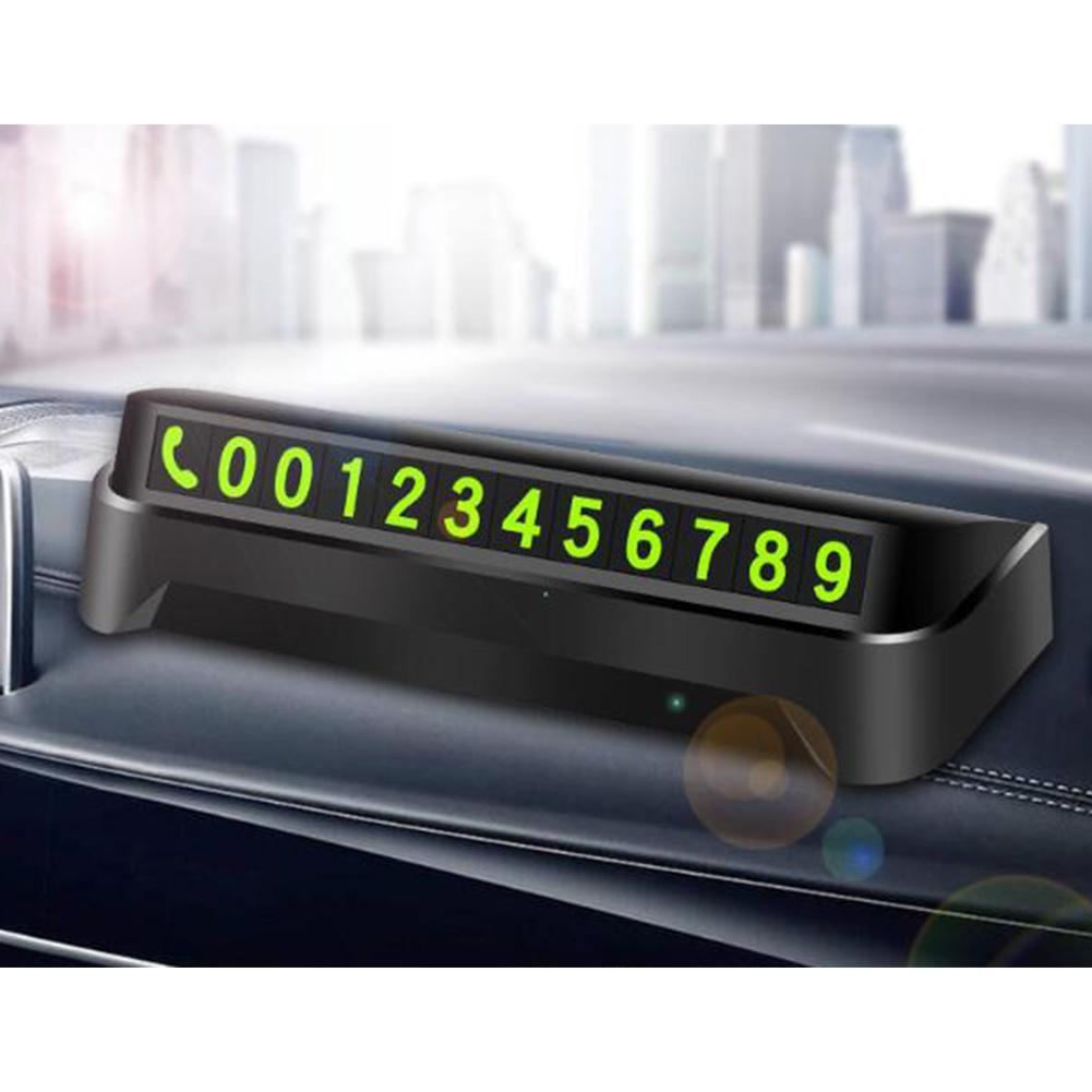 Car Temporary Parking Card Universal Auto Dashboard Luminous Phone Number Sign Automobile Interior Phone Number Sign