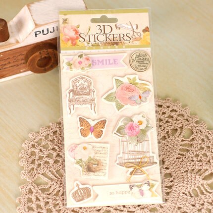 Flower Scrapbooking Stickers Handmade 3D Decorative Stickers For DIY Album,Kids Craft Stickers: Number 05