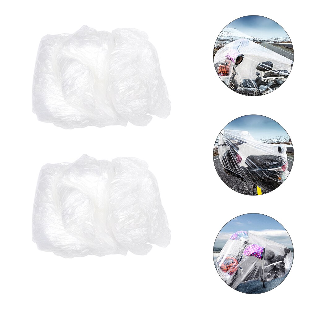 2pcs Disposable Motorcycle Cover PE Motorcycle Cover Portable Protective Cover