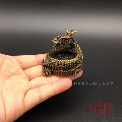 Antieke zuiver koper mini draak asbak Hanger