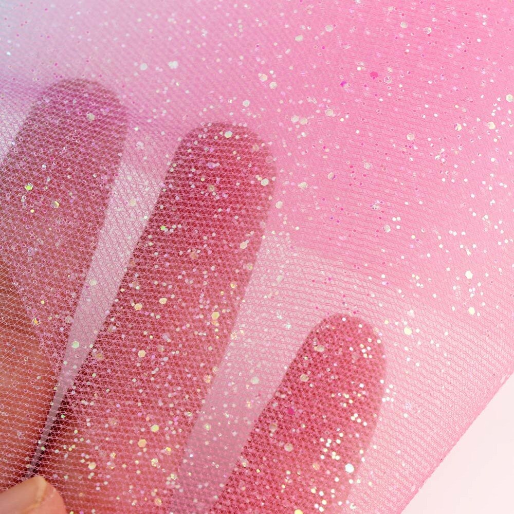 Vores varme regnbue glitter tyl ruller diy tutu nederdel organza stol skærf sløjfe bryllupsfest bånd enhjørning fødselsdag dekoration