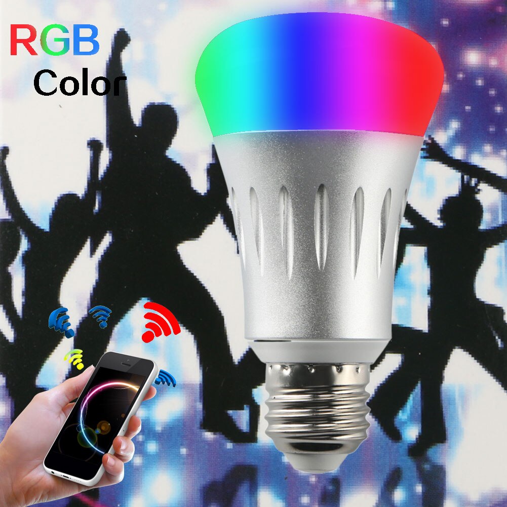 Smart Wifi Bulb Intelligent Colour Dimmable LED Bulb Light Bulb 7W E27 RGB Led APP Control Light