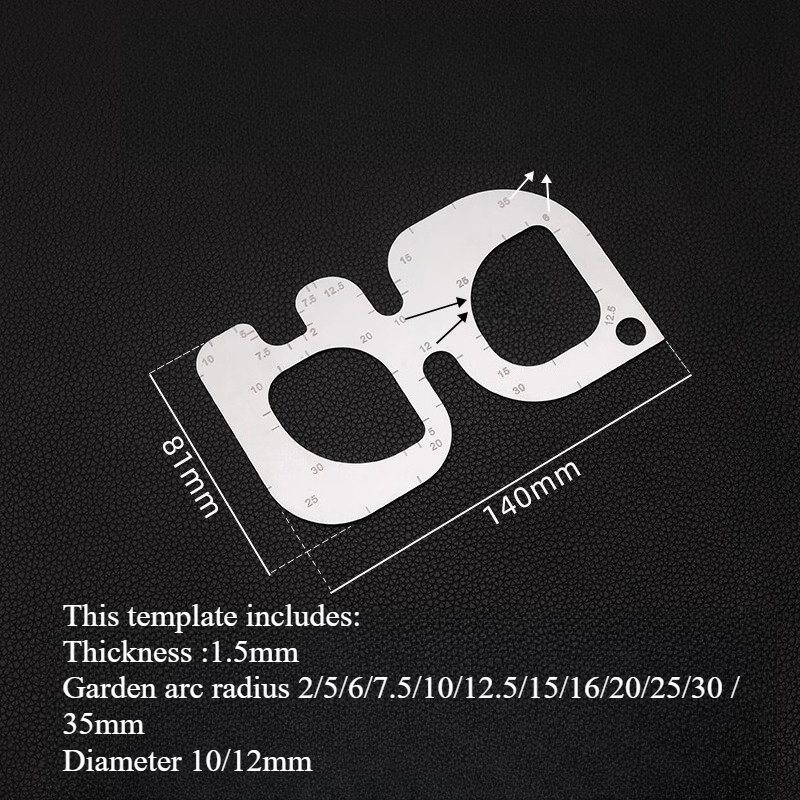 Stainless Steel Round Corner Gauge Arc-shaped Template Handmade Leather DIY Leather Pattern Drawing Pattern Making Drawing Tool: DEEP BLUE