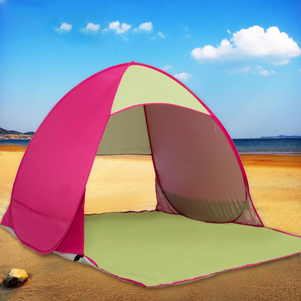 Tenda da spiaggia per 2 persone ad apertura rapida tenda da campeggio Anti UV escursionismo tenda da viaggio